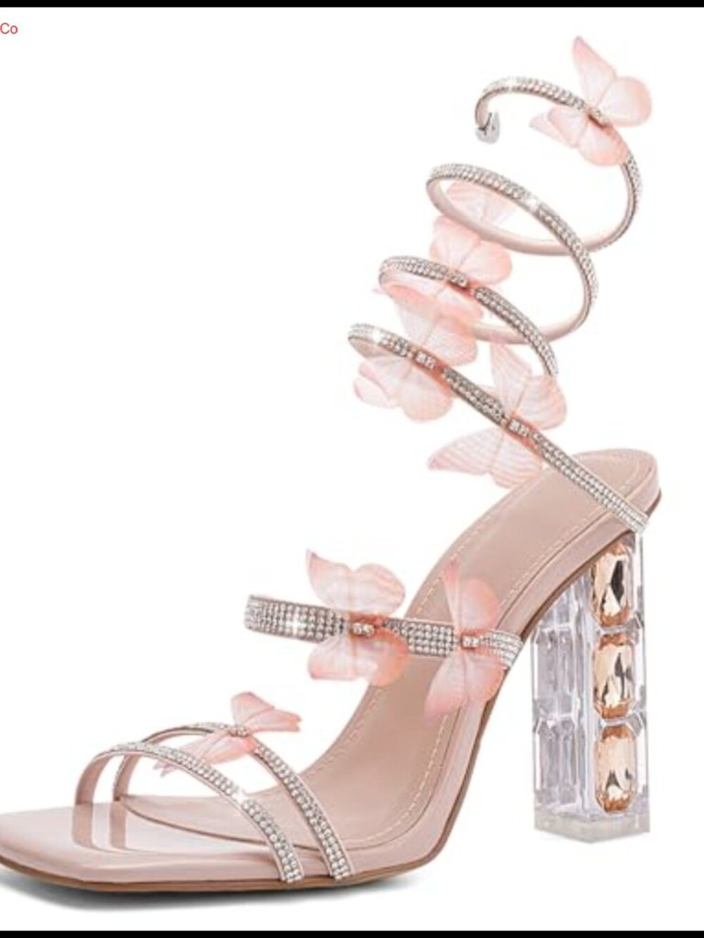 Rhinestone Strappy Square Toe Block Heel Dress Sandals Prom Wedding